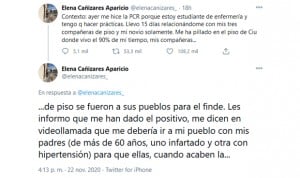 "Estudio Enfermería, tengo Covid y mis compañeras quieren echarme del piso"