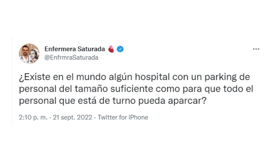 "Es más fácil conseguir plaza en la OPE que en el parking del hospital" 