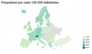 España, cuarto país con menos psiquiatras por habitante en la Unión Europea