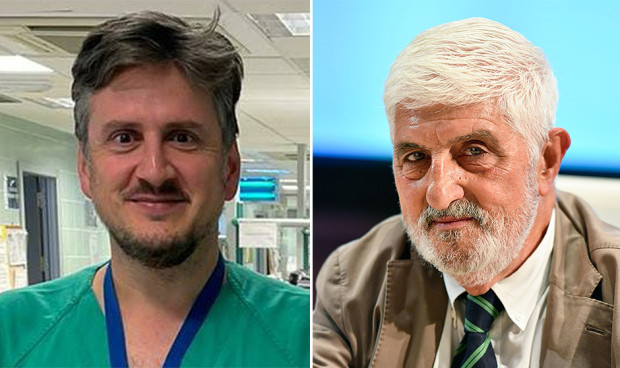  Diego García, portavoz de Seimc y Fernando Moraga-Llop, portavoz y vocal sénior de AEV señalan las armas del SNS para protegerse del aumento de casos de sarampión