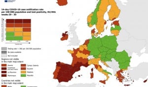 Europa sitúa a 15 CCAA en riesgo extremo por Covid y 'libera' a Asturias 