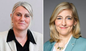 La ministra de Solidaridad y Salud de Francia, Stephanie Rist, y la ministra de Salud de Alemania, Nina Warken.