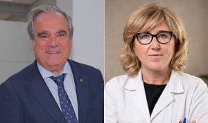 Jesús Aguilar, presidente del Cgcof, y Celia Román, representante nacional de la Sección Colegial de Médicos de Atención Primaria Urbana de la OMC