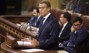 Alberto Núñez Feijóo durante el debate de investidura, en el que ha hecho tres grandes propuestas sanitarias.