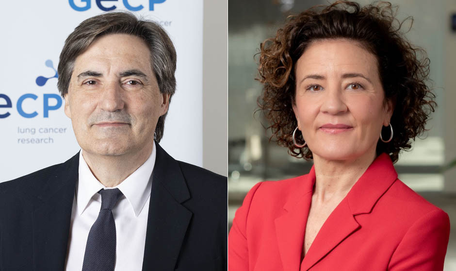 El Dr. Mariano Provencio (GECP) y la Dra. Mariluz Amador (Roche España), impulsores de las becas Early Forum para jóvenes investigadores