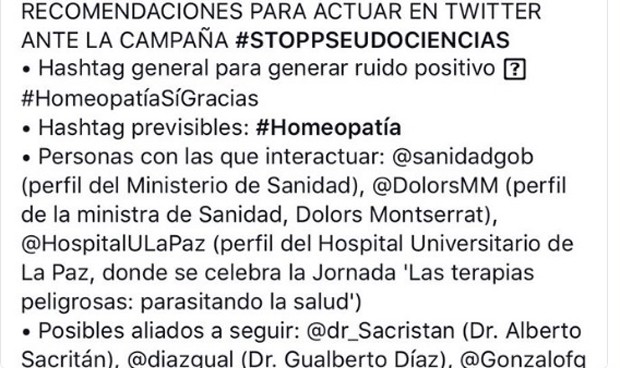 Guerra abierta en redes entre #HomeopatíaSíGracias y #StopPseudociencias