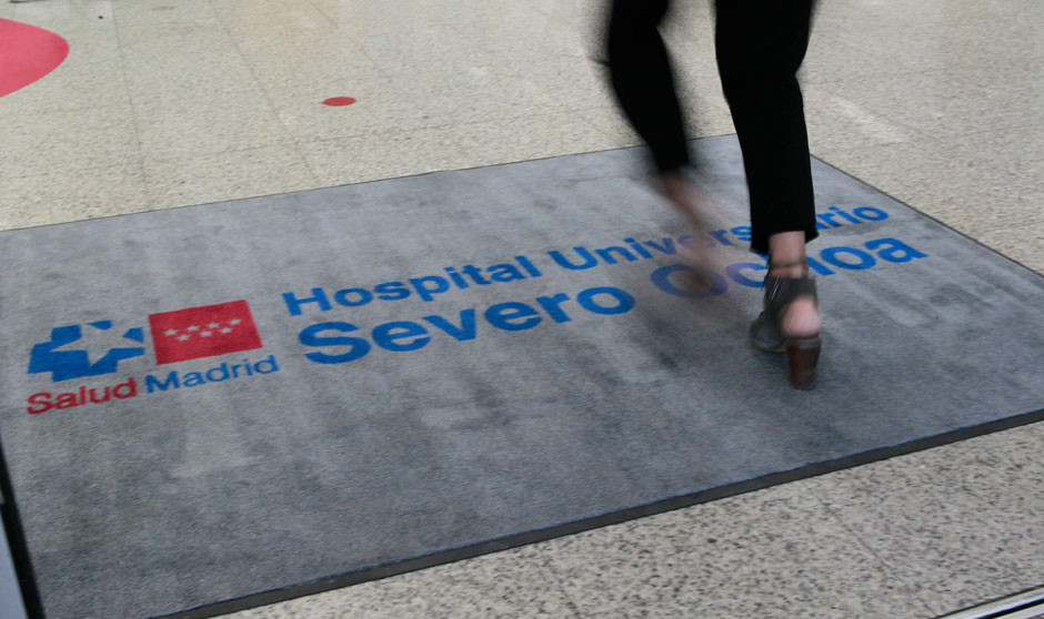 Entrada al Hospital Severo Ochoa, en Leganés.