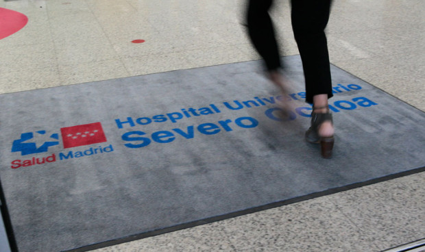 Entrada al Hospital Severo Ochoa, en Leganés.
