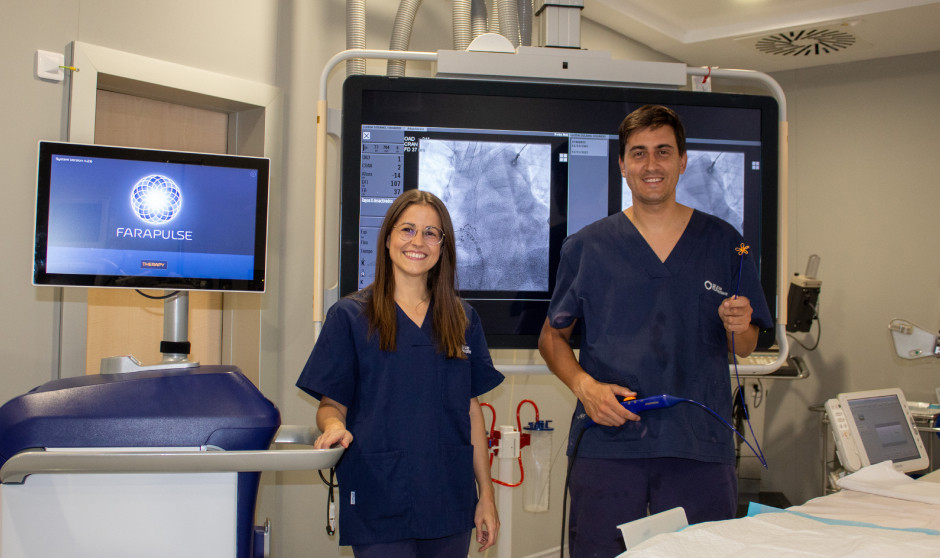  Mercedes Cabrera y Javier Ramos, especialistas en electrofisiología de la Clínica HLA Montpellier.