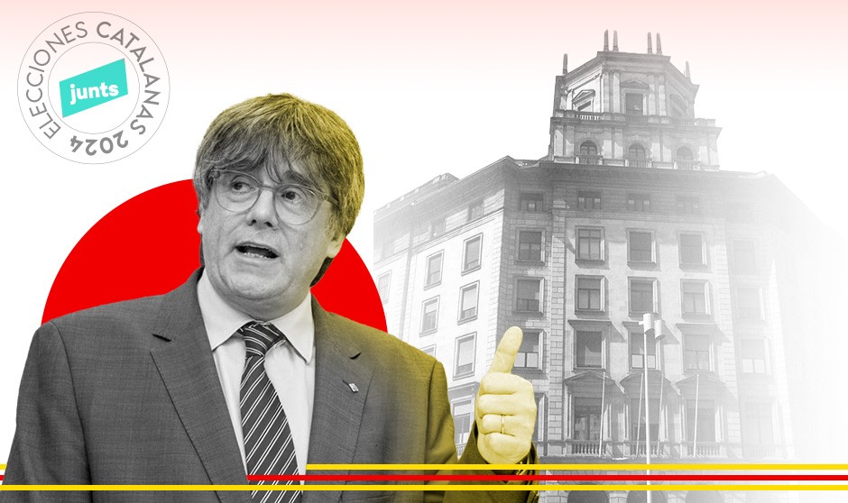  El candidato de Junts+ Puigdemont per Catalunya a las elecciones del 12M, Carles Puigdemont. Junts+ Puigdemont per Catalunya busca comandar el nuevo Govern de Catalunya tras las elecciones del 12 de mayo con una candidatura repleta de sanitarios