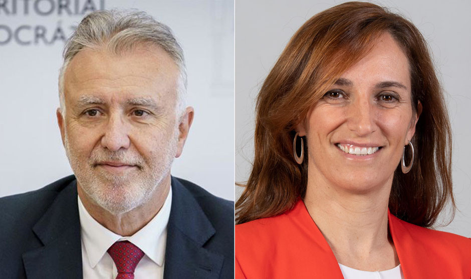 Ángel Víctor Torres, ministro de Política Territorial; y Mónica García, ministra de Sanidad, que avanzan en el proceso para elegir la sede de la Agencia Estatal de Salud Pública