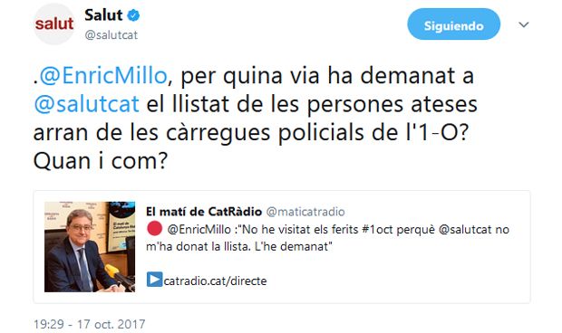 La comunicación de la sanidad de Comín, cada vez más politizada