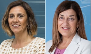  Paula Fernández, candidata electoral del PRC, y María José Sáenz de Buruaga, presidenta de Cantabria.