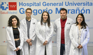 Los investigadores sobre la depresión postparto: Cristina Ballesteros, Gonzalo López, Susana Carmona, Daniel Martín y María Paternina-Die