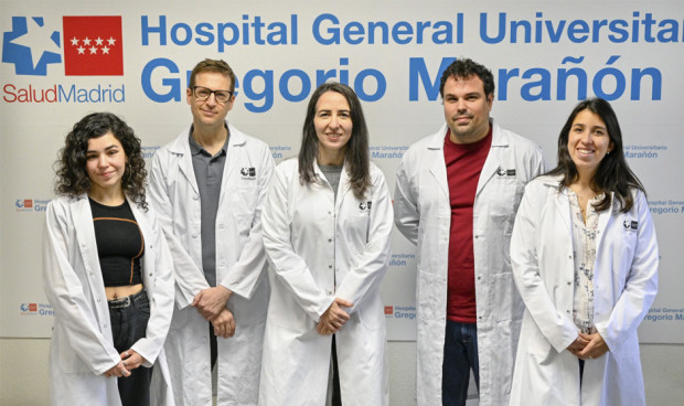 Los investigadores sobre la depresión postparto: Cristina Ballesteros, Gonzalo López, Susana Carmona, Daniel Martín y María Paternina-Die
