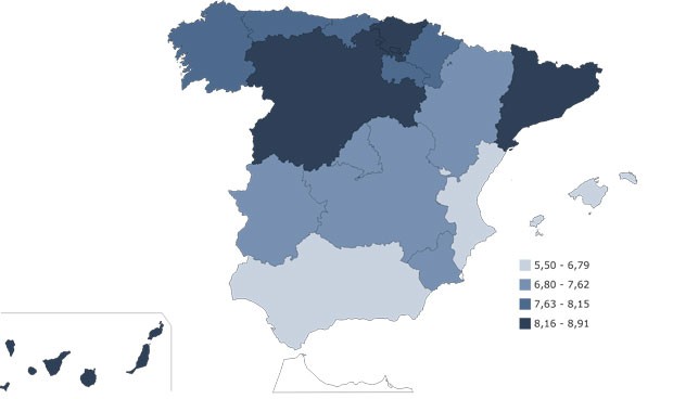 La duración del ingreso hospitalario varía en hasta 3 días según la CCAA