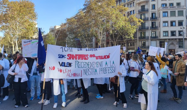 Huelga de técnicos sanitarios del Institut Català de la Salut en Barcelona