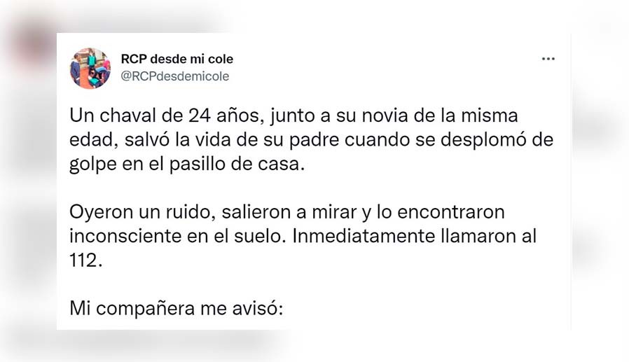 La importancia de saber la RCP: "De no ser por su hijo, no estaría aquí"