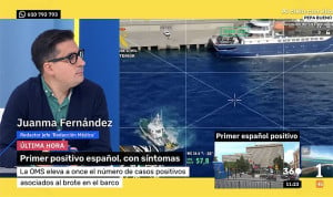 Juanma Fernández, redactor jefe de Redacción Médica, en el programa Mañaneros 360 de TVE
