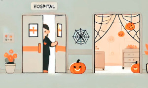 La niña de las coletas, ruidos de canicas... Halloween llega al hospital