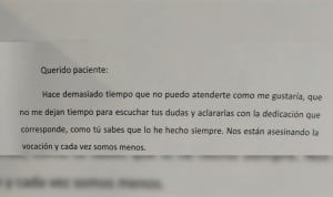 La petición de un médico a sus pacientes: "Necesitamos vuestro respeto"