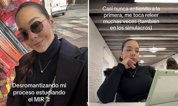 Isabella Munive publica una serie de fotos para "desromantizar" la preparación al examen MIR.