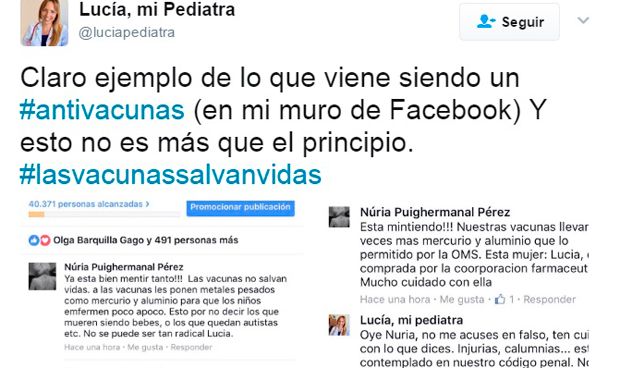 La respuesta de una pediatra atacada por una 'antivacunas' se hace viral