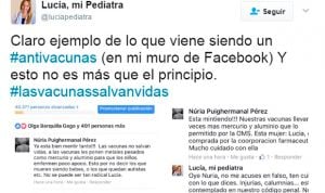 La respuesta de una pediatra atacada por una 'antivacunas' se hace viral