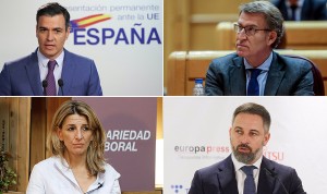 Pedro Sánchez, Alberto Núñez Feijóo, Yolanda Díaz y Santiago Abascal. 