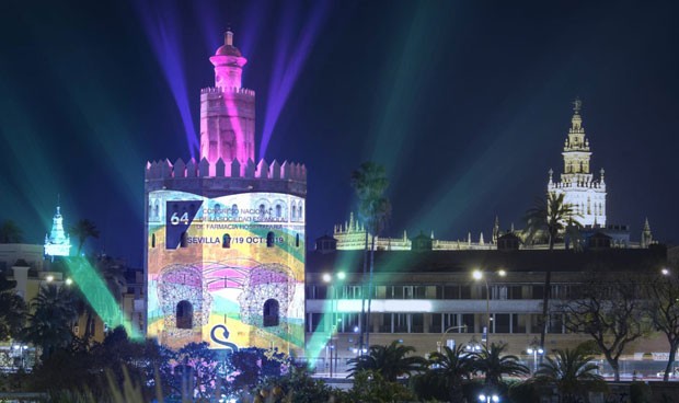 La SEFH se 'proyecta' sobre la Torre del Oro para su 64 Congreso