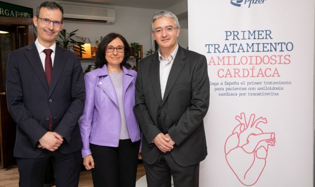 José González, Maite Hernández y José Chaves presentan el primer y único tratamiento aprobado para pacientes con amiloidosis cardiaca por transtiretina.