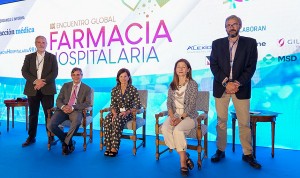  Pedro Luis Sánchez, Carlos García Collado, Olga Delgado, María Jesús Lamas y Emilio Monte en el IX Encuentro de Farmacia Hospitalaria.