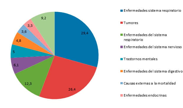 Las enfermedades respiratorias lideran el aumento de la mortalidad espaola