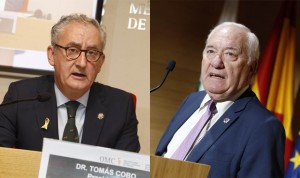 Tomás Cobo y Florentino Pérez Raya, presidentes de la OMC y CGE, que han llegado a un consenso para publicar la guía de indicación enfermera de fiebre.