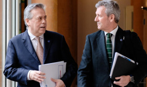 Antonio Gómez Caamaño, conselleiro de Sanidade, y Alfonso Rueda, presidente de la Xunta de Galicia.