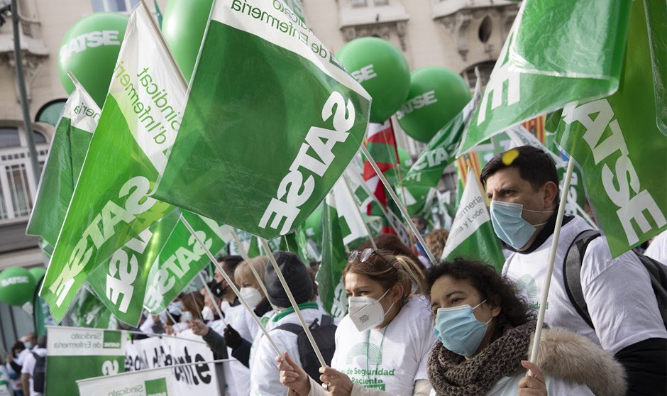 Momento de una manifestación de Satse, sindicato que, según la Asociación EIR, "no tiene ningún contacto con ellos"