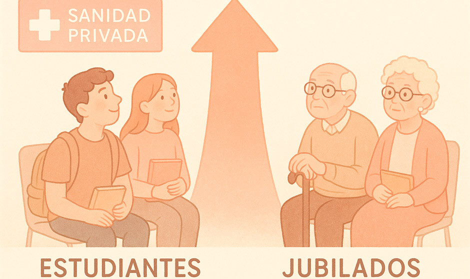 Los estudiantes superan a los jubilados en el uso de la sanidad privada