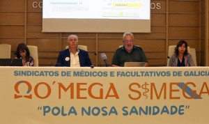  Representantes de Simega y O'Mega anunciando sus reivindicaciones.