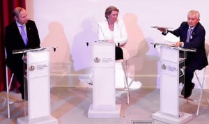 Debate entre los tres médicos que lideraron las listas en las elecciones del Icomem en 2024.