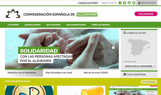 Los pacientes con alzhéimer renuevan su página web corporativa