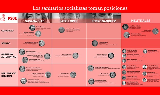 Los sanitarios del PSOE eligen 'bando' en la carrera por liderar el partido