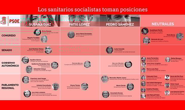 Los sanitarios del PSOE eligen 'bando' en la carrera por liderar el partido