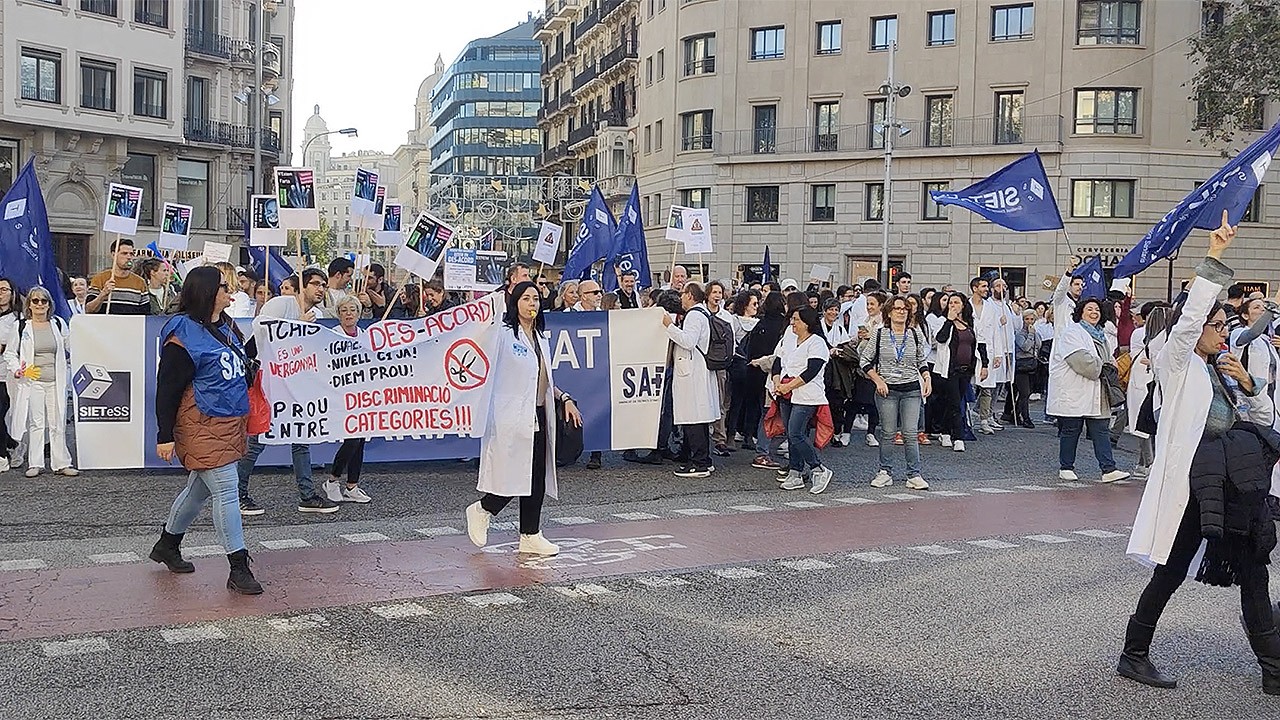 Huelga de los técnicos sanitarios del Institut Català de la Salut 