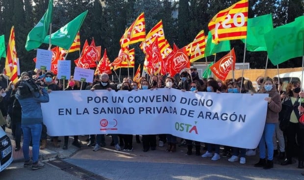 Los trabajadores de la sanidad privada en Aragón convocan huelga