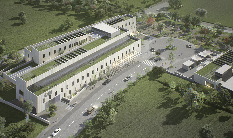  Recreación del futuro Hospital de Cuidados de la Sierra Norte de Madrid. 