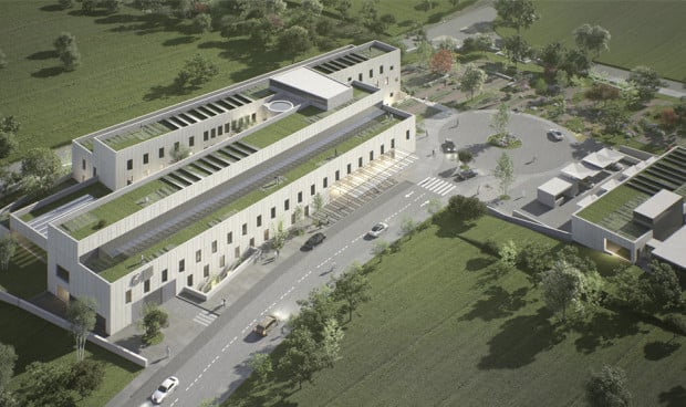  Recreación del futuro Hospital de Cuidados de la Sierra Norte de Madrid. 