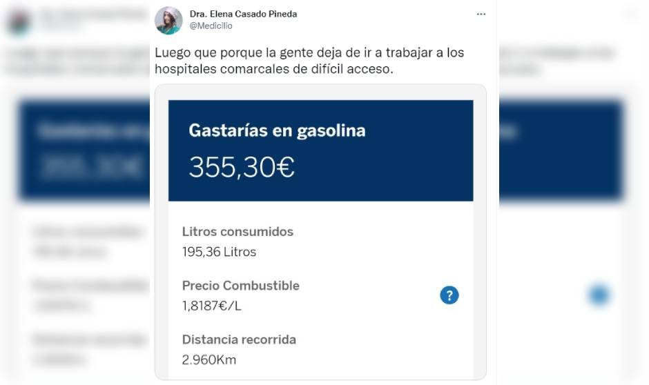 Más de 350 euros/mes, el gasto "masoquista" en gasolina de un médico rural