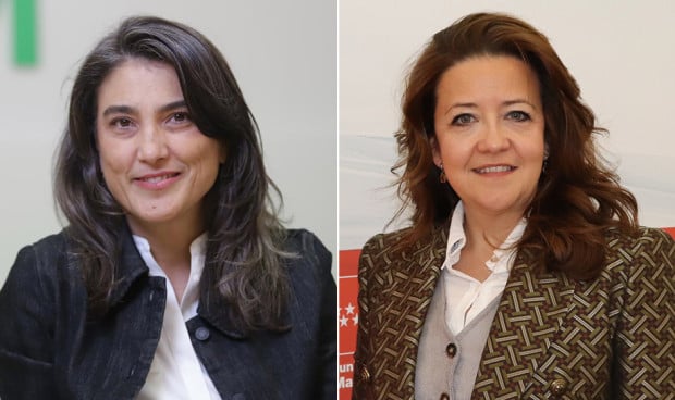 Manuela Bergerot, portavoz de Más Madrid en la Asamblea y Fátima Matute, consejera de Sanidad de Madrid. 