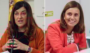 María José Sáez de Buruaga, presidenta de Cantabria, y Paula Fernández, candidata electoral del PRC a las próximas elecciones autonómicas, y su nueva Ley de Juventud