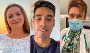 Elda Martínez, Pedro Martínez y Juan Carlos comparan  la ilusión del principio con las malas condiciones futuras a la hora de hacer Medicina